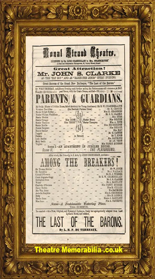 London Royal Strand Theatre - Parents & Guardians - 1872