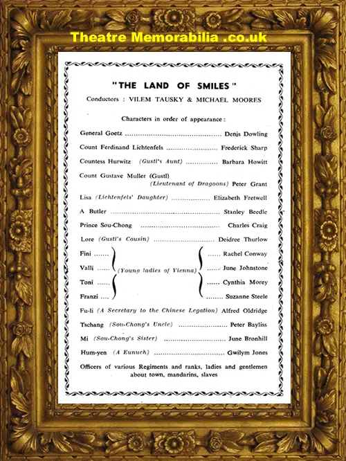 London Sadler's Wells Theatre - The Land Of Smiles - 1950s