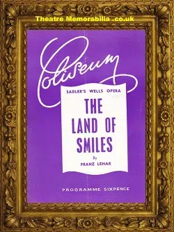 London Sadler’s Wells Theatre – The Land Of Smiles – 1950s