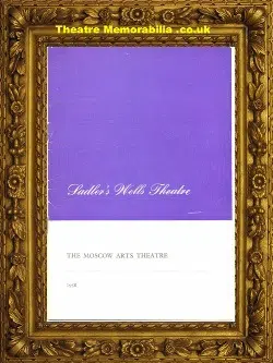 London Sadler’s Wells Theatre – Three Sisters Moscow 1958 Signed