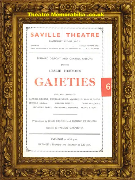 London Saville Theatre – Gaieties – 1940’s