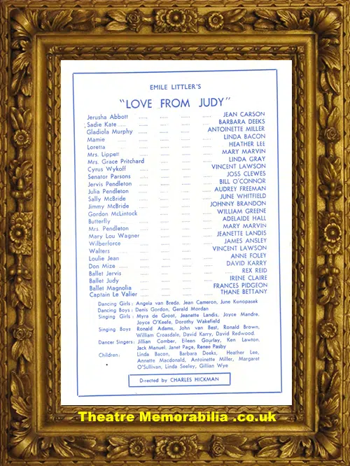 London Saville Theatre - Love From Judy - 1952 - June Whitfield