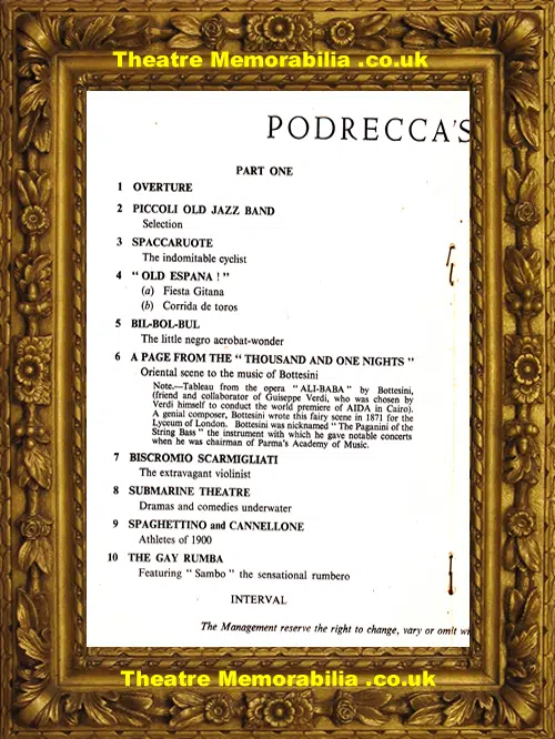 London Saville Theatre - Podrecca's Piccoli Theatre 1954
