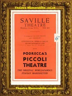 London Saville Theatre – Podrecca’s Piccoli Theatre 1954