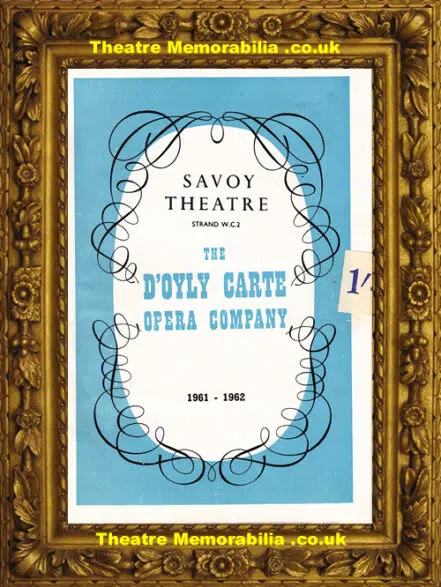 London Savoy Theatre – D’oyly Carte Opera Company Iolanthe 1961