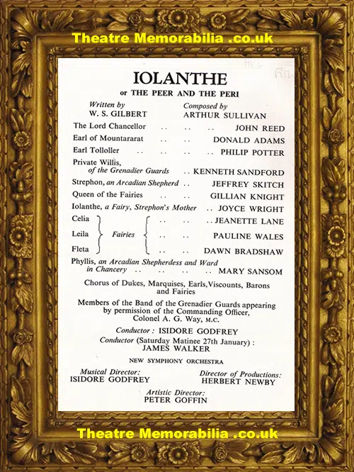London Savoy Theatre - D'oyly Carte Opera Company Iolanthe 1961