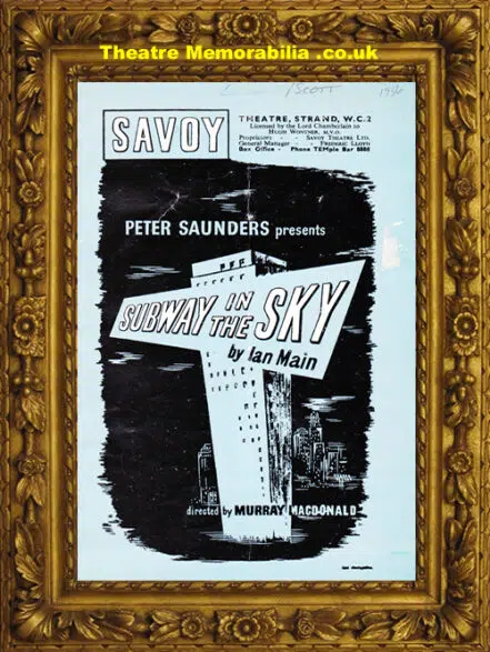London Savoy Theatre – Subway In The Sky – 1957