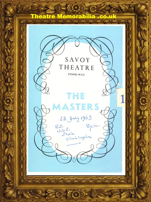 London Savoy Theatre - The Masters - 1963 John Clements