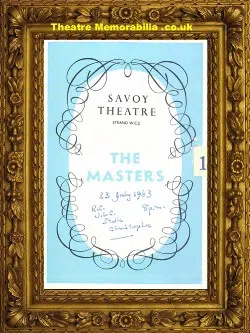 London Savoy Theatre – The Masters – 1963 John Clements