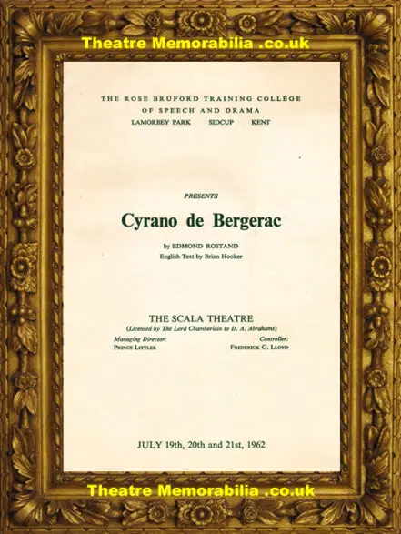 London Scala Theatre – Cyrano De Bergerac – 1962