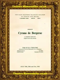 London Scala Theatre – Cyrano De Bergerac – 1962