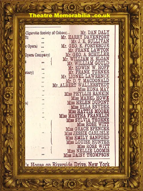 London Shaftesbury Theatre - Belle Of New York - 1898