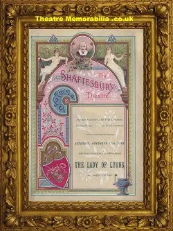 London Shaftesbury Theatre – Lady Of Lyons – 1888