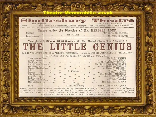 London Shaftesbury Theatre - Little Genius - 1896