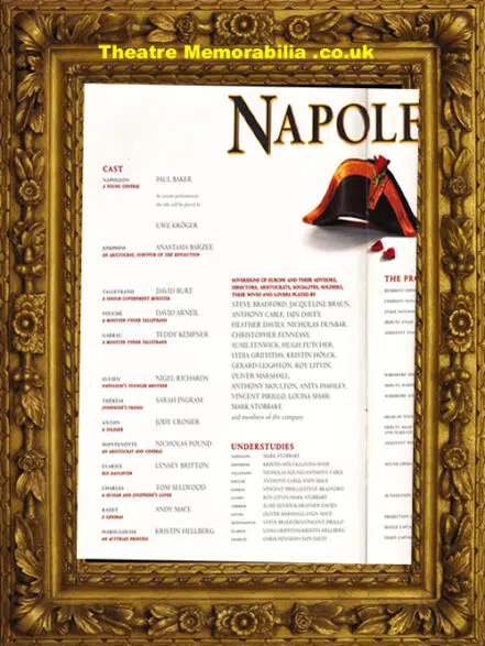 London Shaftesbury Theatre – Napoleon Musical – 2000 – Full Set