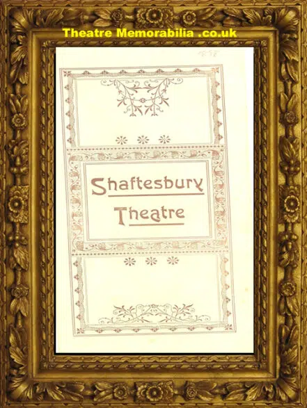 London Shaftesbury Theatre – The Belle Of New York – 1898