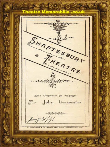 London Shaftesbury Theatre – The Pharisee – 1891