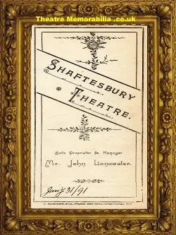 London Shaftesbury Theatre – The Pharisee – 1891