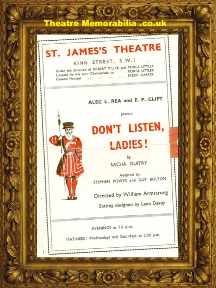 London St James Theatre – Don’t Listen Ladies – 1940’s