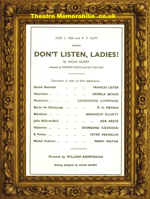 London St James Theatre - Don't Listen Ladies - 1940's