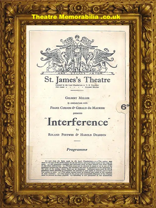 London St James Theatre - Interference - 1927 Gerald Du Maurier