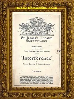 London St James Theatre – Interference – 1927 Gerald Du Maurier