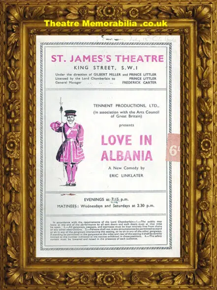 London St James Theatre – Love In Albania – 1949 Peter Ustinov