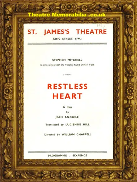 London St James Theatre – Restless Heart – 1957 Donald Pleasence