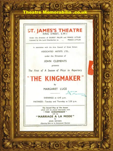 London St James Theatre – The Kingmaker – 1940’s