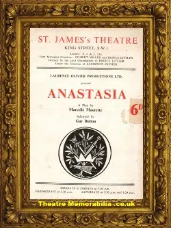 London St James’s Theatre – Anastasia – 1952