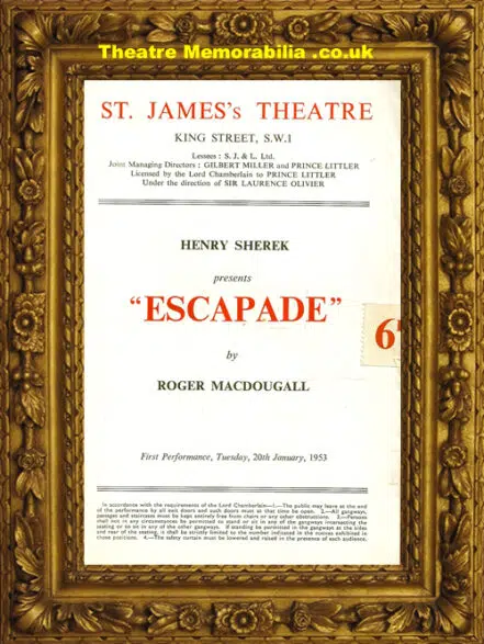 London St James’s Theatre – Escapade – 1953