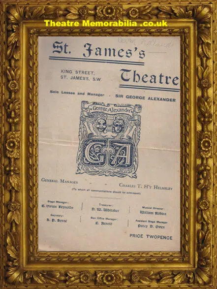 London St James’s Theatre – Lady Windermere’s Fan – 1900’s