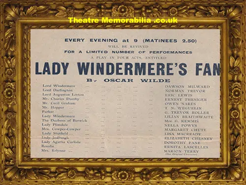 London St James's Theatre - Lady Windermere's Fan - 1900's