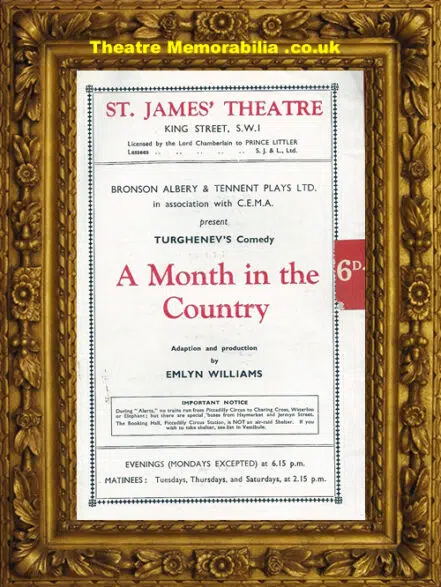 London St James’s Theatre – Month In The Country – 1943
