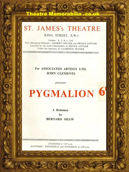 London St James’s Theatre – Pygmalion – 1953