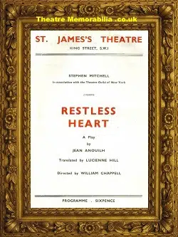 London St James’s Theatre – Restless Heart – 1957 Pleasence