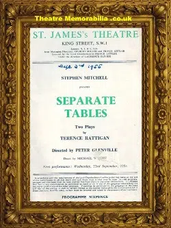 London St James’s Theatre – Seperate Tables – 1954