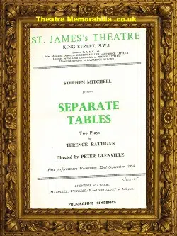 London St James’s Theatre – Seperate Tables – 1955