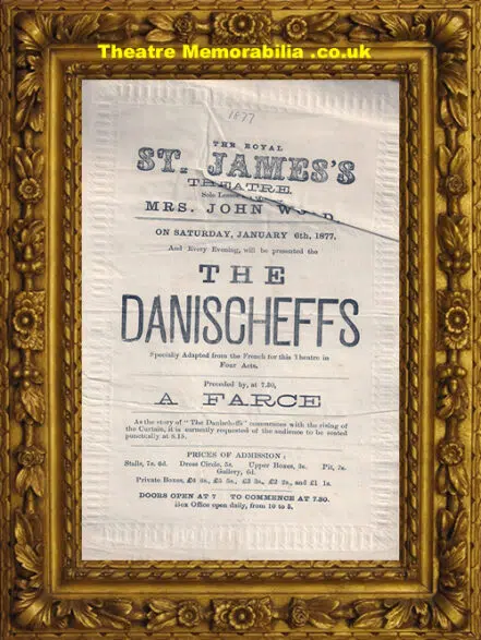 London St James’s Theatre – The Danischeffs – 1877