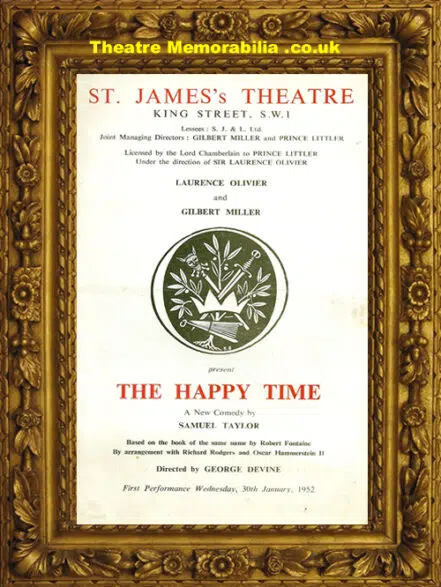 London St James’s Theatre – The Happy Time – 1952