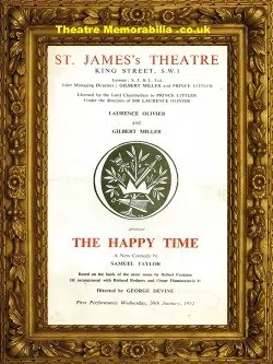 London St James’s Theatre – The Happy Time – 1952