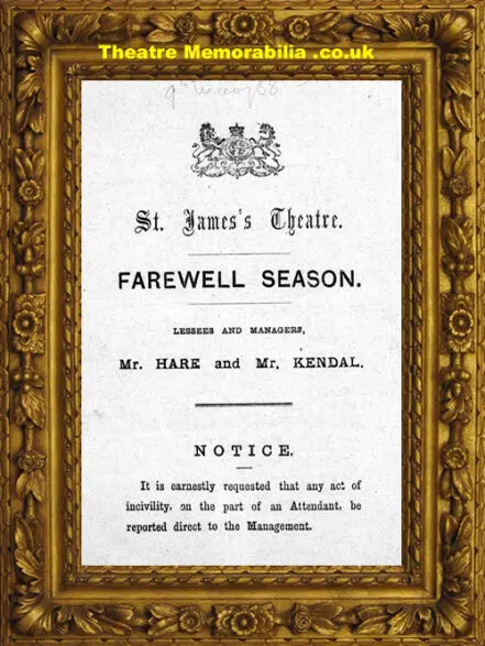 London St James’s Theatre – The Ironmaster – 1888