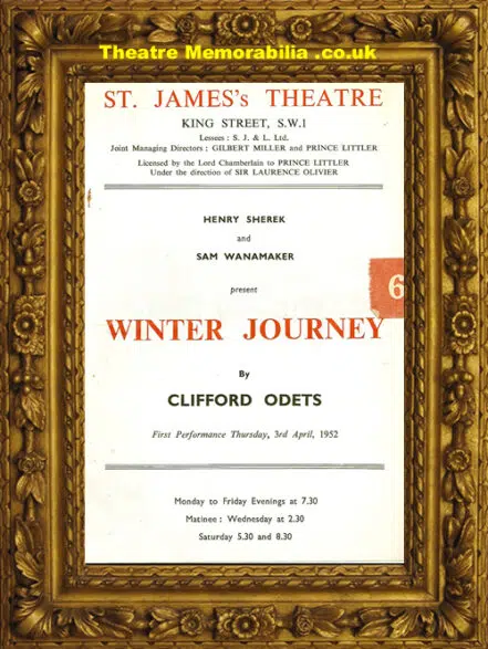London St James’s Theatre – Winter Journey – 1952