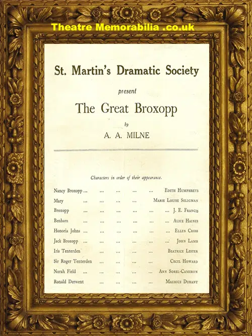 London St Martin's Dramatic Society - Great Broxopp C 1931