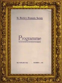 London St Martin’s Dramatic Society – Triple Bill – 1931
