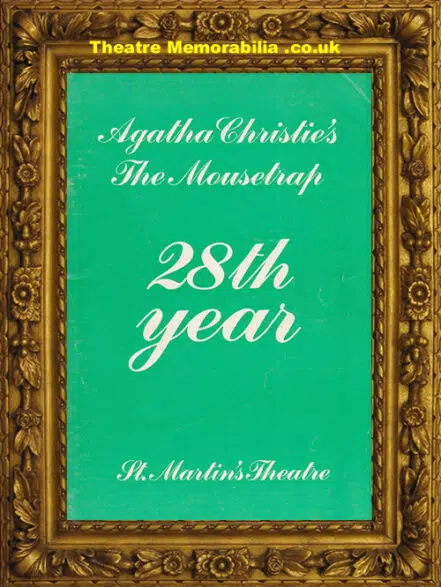 London St Martins Theatre – Mousetrap – 1979 – Agatha Christie