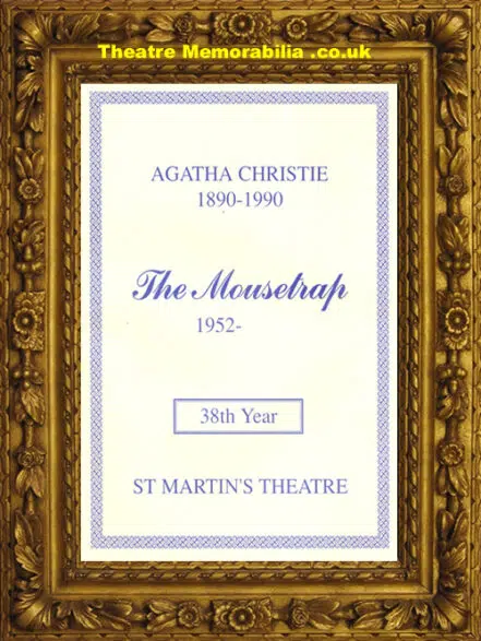 London St Martins Theatre – Mousetrap – 1990