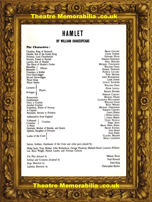 London Stanhope Theatre - Hamlet - 1963