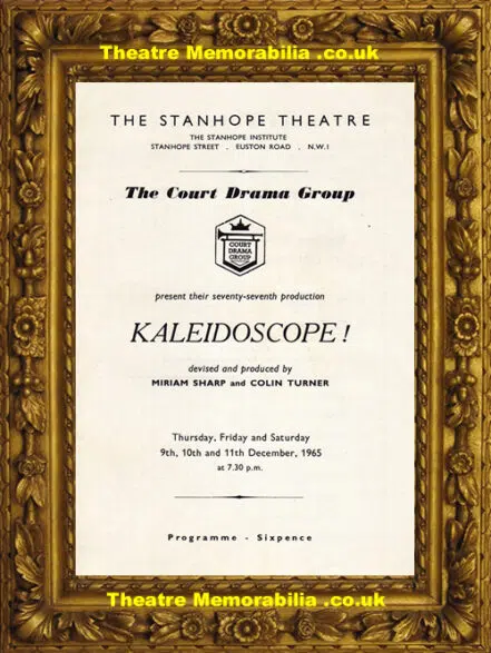 London Stanhope Theatre – Kaleidoscope – 1965 – Alan Rickman