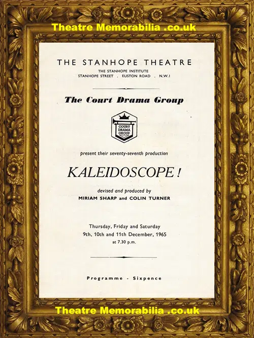 London Stanhope Theatre - Kaleidoscope - 1965 - Alan Rickman